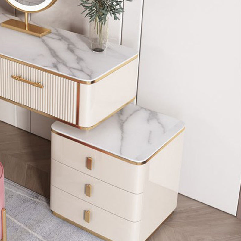 Glam 17.71" Wide Vanity Set Stone Dressing Table with Drawer