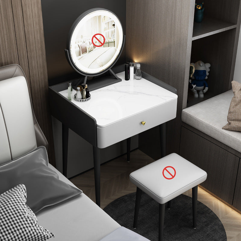 17.32" Wide Vanity Set Contemporary Dressing Table with Drawer