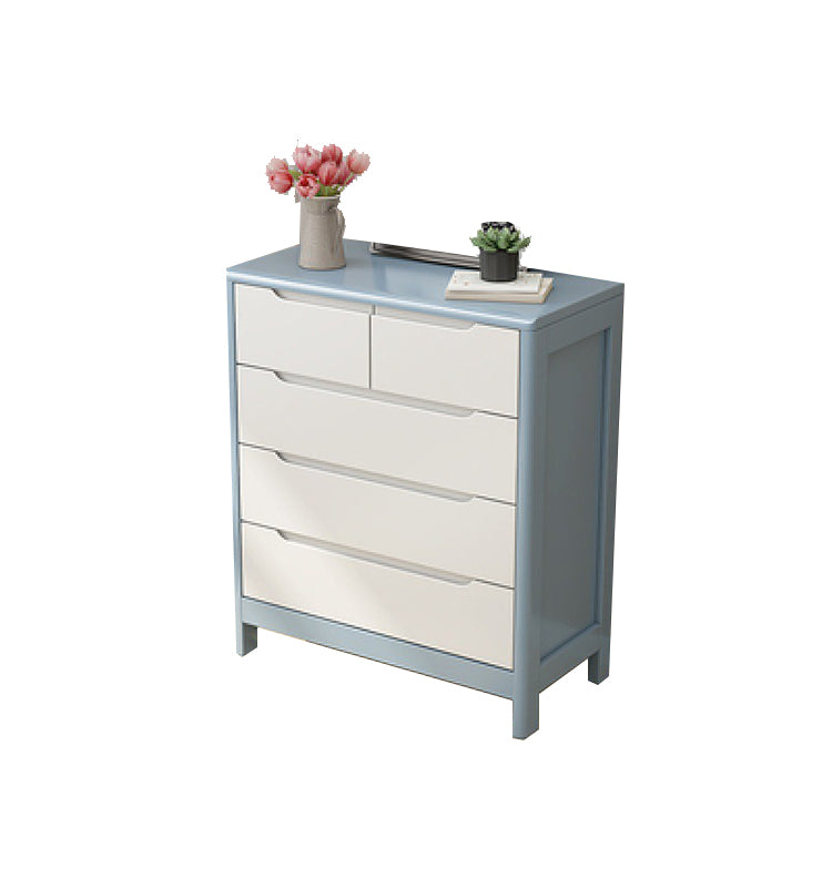 Solid Wood Cabinet with Drawers 15.7" D Rectangular Chest in Rubberwood
