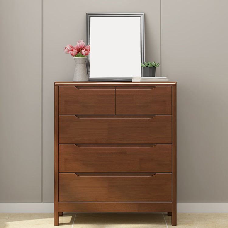 Solid Wood Cabinet with Drawers 15.7" D Rectangular Chest in Rubberwood