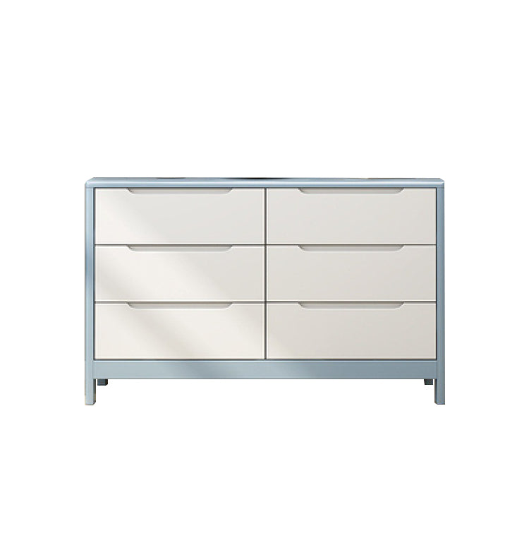 Solid Wood Cabinet with Drawers 15.7" D Rectangular Chest in Rubberwood