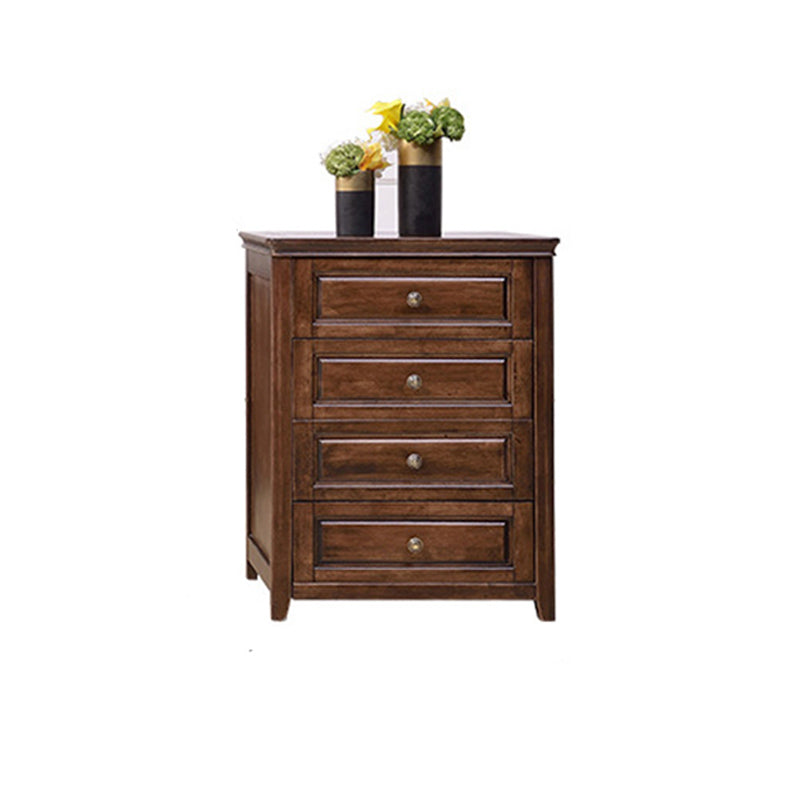 Mid-Century Modern Solid Wood Accent Chest with Drawers in Brown