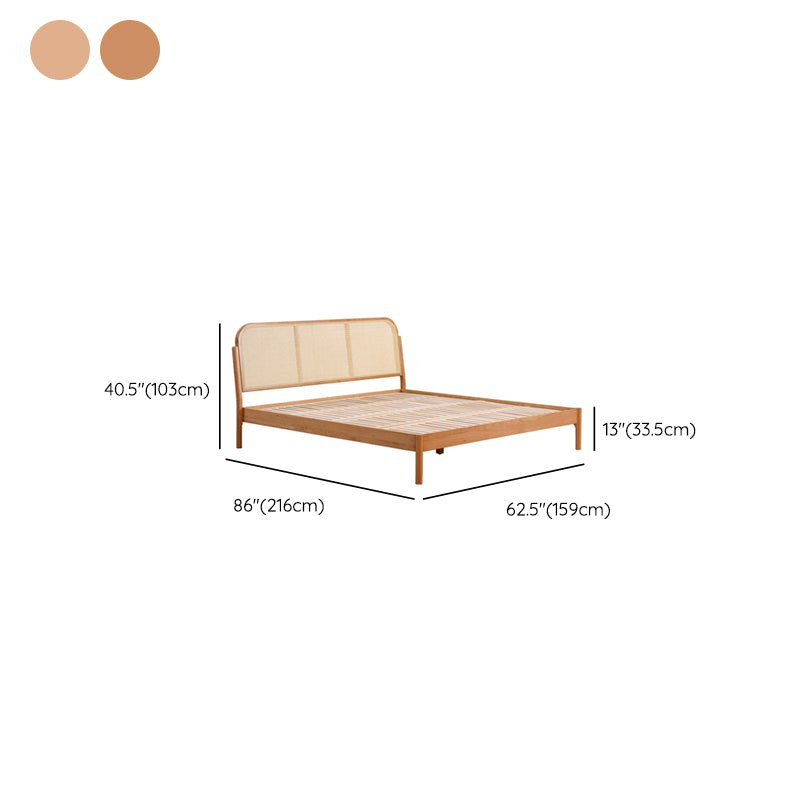 Tropical Standard Bed Cherry Solid Color Bed Frame With Custom Gold Legs