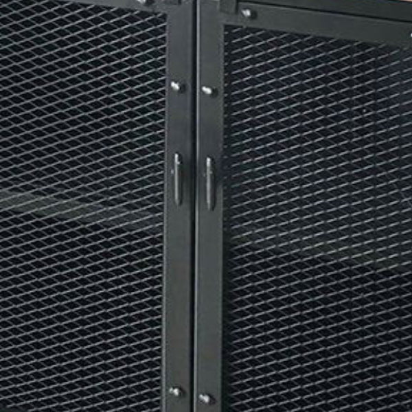 29.5" Tall Metal Accent Cabinet Industrial 2 - Door Chest with Wood Top