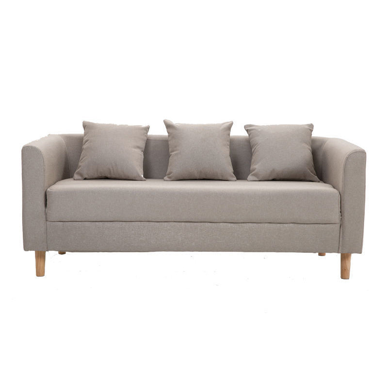 Contemporary 23.62" H Cotton Blend Tuxedo Arm Sofa for Living Room