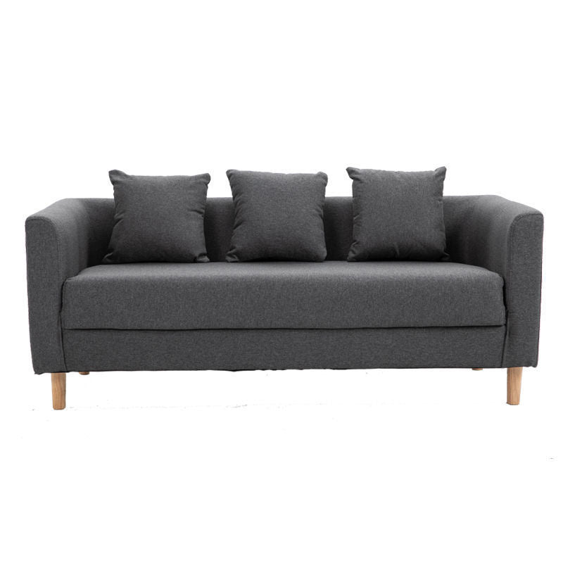Contemporary 23.62" H Cotton Blend Tuxedo Arm Sofa for Living Room