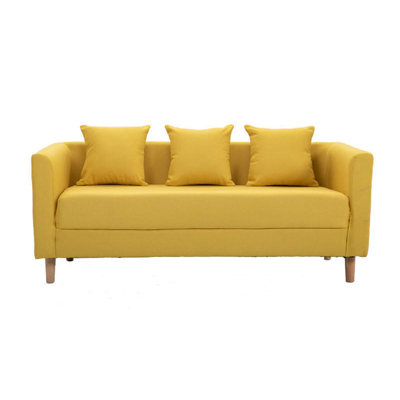 Contemporary 23.62" H Cotton Blend Tuxedo Arm Sofa for Living Room