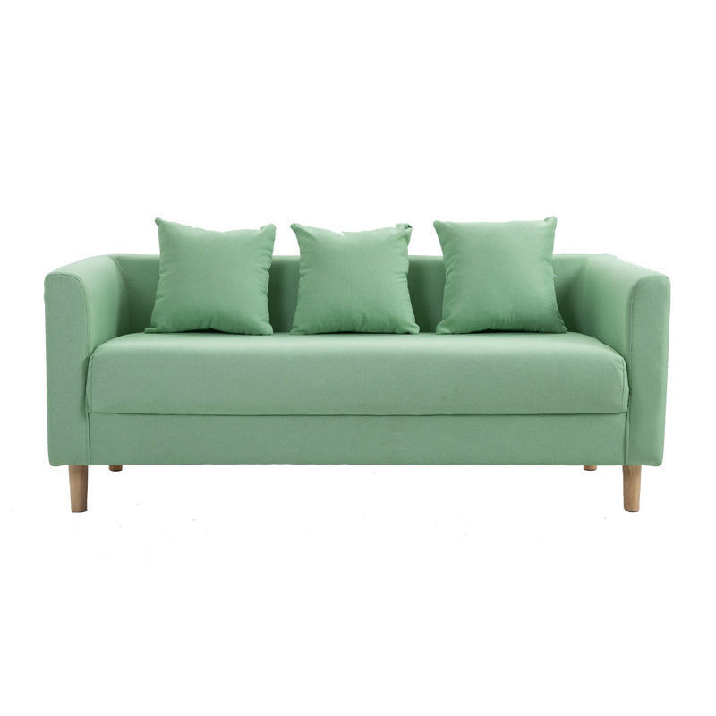 Contemporary 23.62" H Cotton Blend Tuxedo Arm Sofa for Living Room