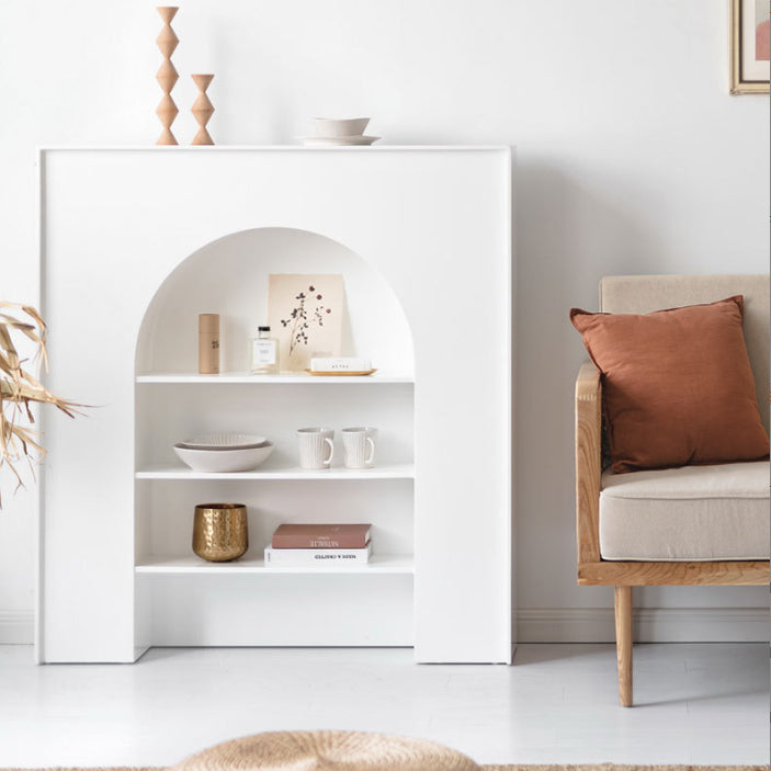 Contemporary 3 Shelves Accent Chest White 7.87-Inch D Cabinet