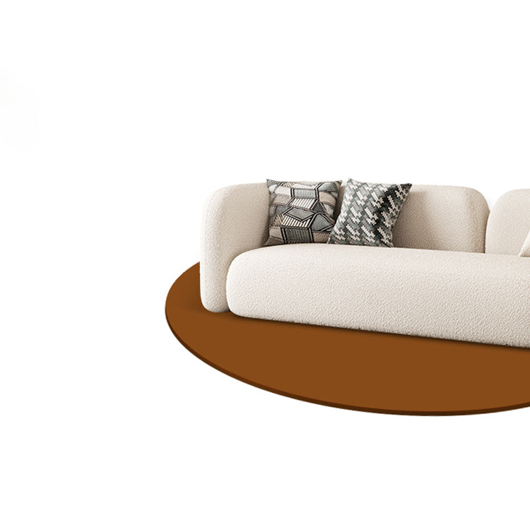 Contemporary 28.74" H White Wool Tuxedo Arm Sofa for Living Room