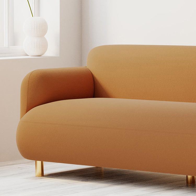 Contemporary Faux Leather Sofa with Square and Tight Back in Solid Wood