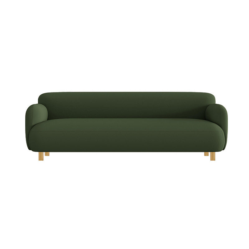 Contemporary Faux Leather Sofa with Square and Tight Back in Solid Wood