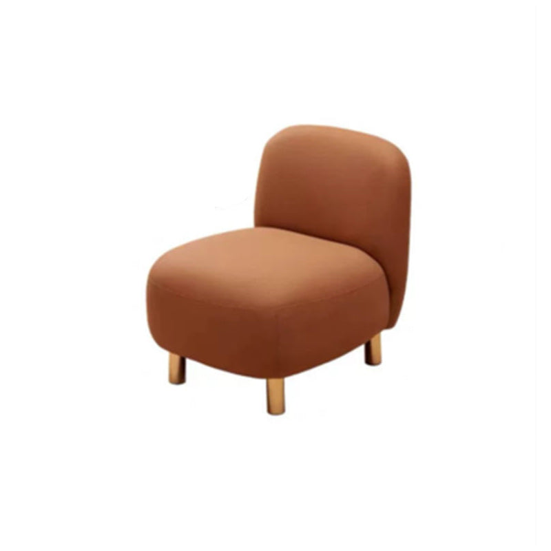 Contemporary Faux Leather Sofa with Square and Tight Back in Solid Wood