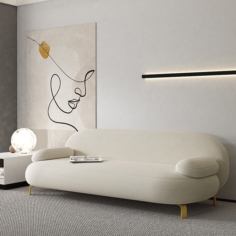 Contemporary 27.55" H Microsuede Pillow Top Arm Sofa for Living Room