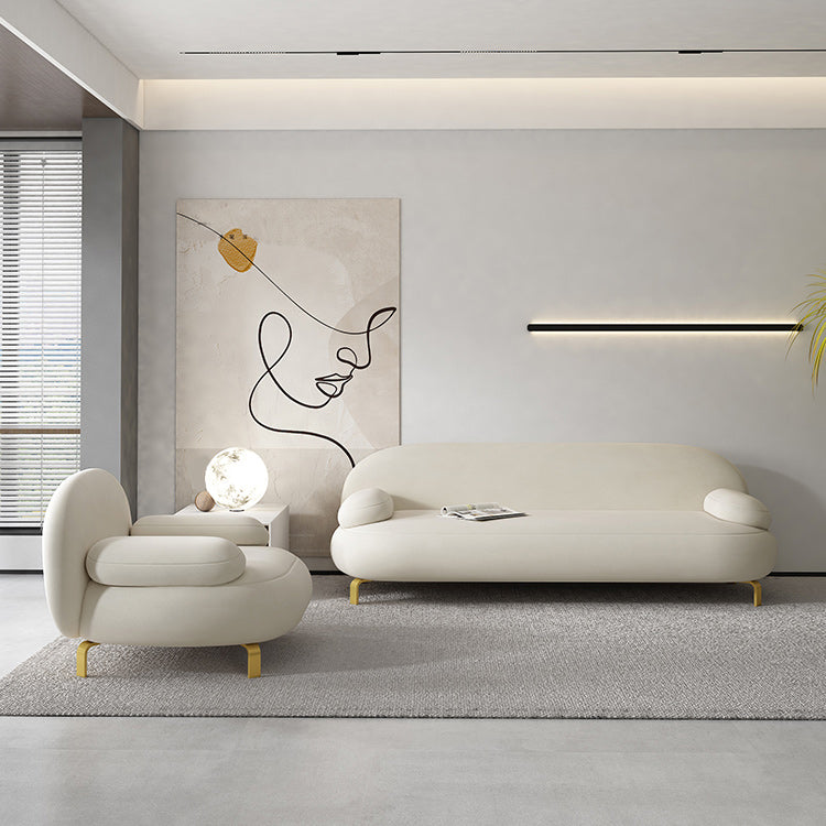 Contemporary 27.55" H Microsuede Pillow Top Arm Sofa for Living Room