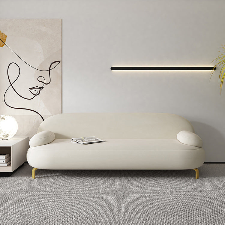 Contemporary 27.55" H Microsuede Pillow Top Arm Sofa for Living Room
