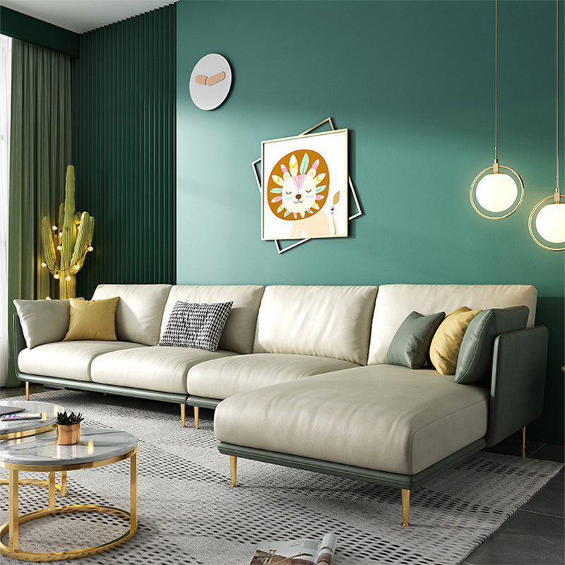 Luxurious Faux Leather Sectional 3/4-seat 34.25" High Sectional Sofa