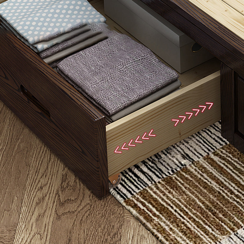 Victorian Ash Four Poster Bed Solid Color Walnut Poster Bed with Headboard