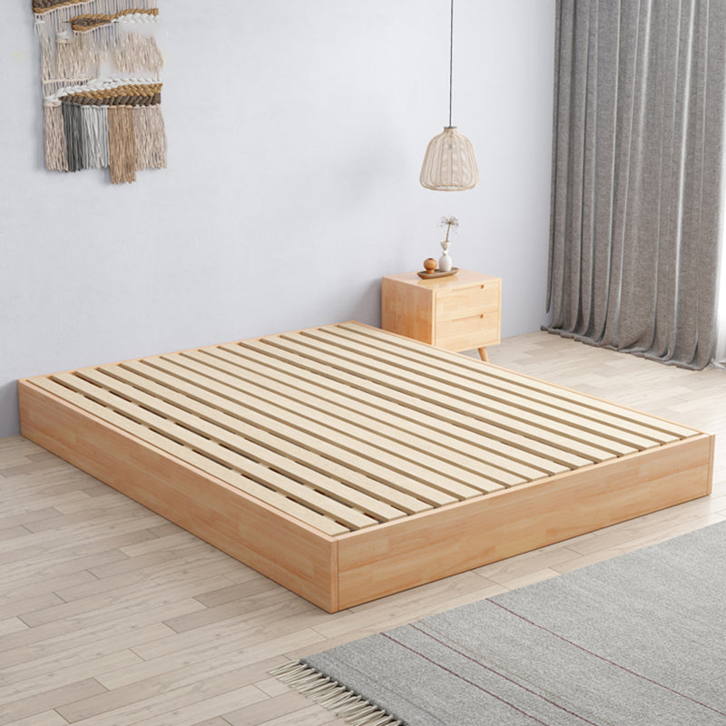 Mid-Century Solid Wood Modern Platform Bed Solid Color Platform Bed Frame