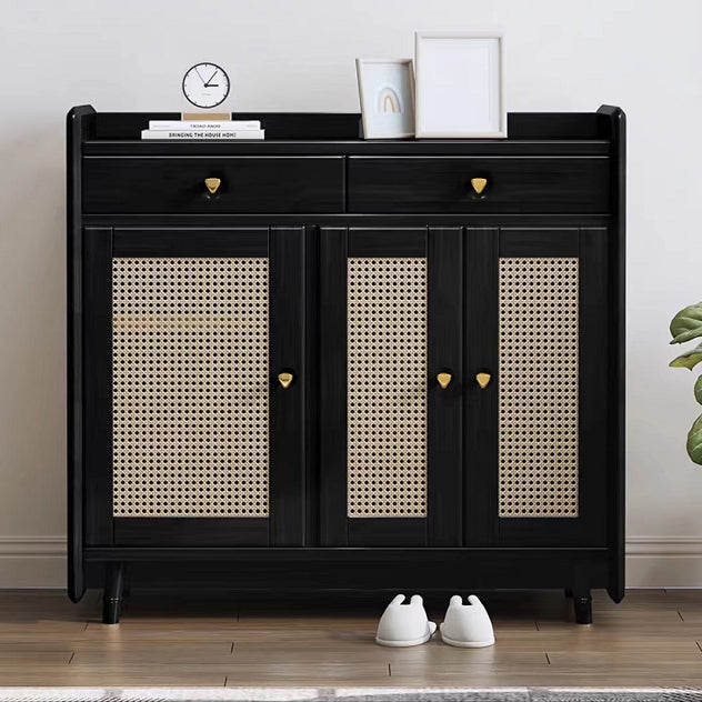 2 - Drawer and 2-Door Cabinet 42.5" Tall Rattan Storage Cabinet
