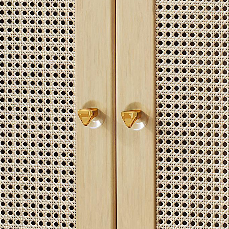 2 - Drawer and 2-Door Cabinet 42.5" Tall Rattan Storage Cabinet