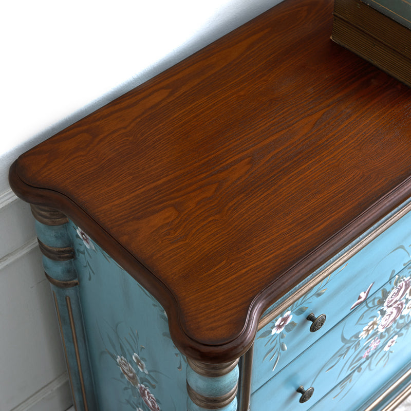 Distressed Wood Accent Chest 32.8" Tall 3 Drawers Side Cabinet