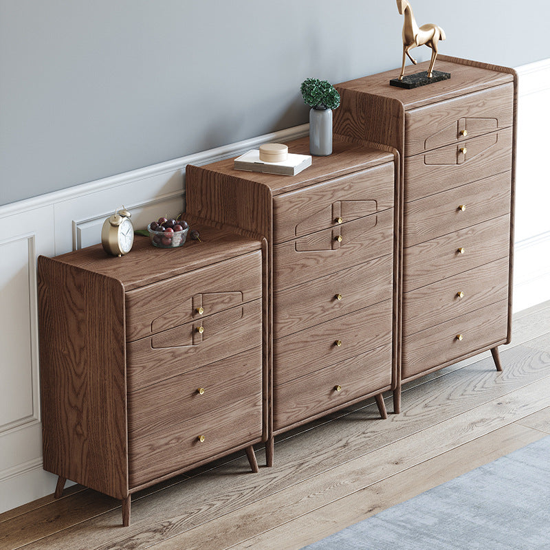 Mid Century Modern Brown Accent Chest 25.4" W Wood Chest with Drawers