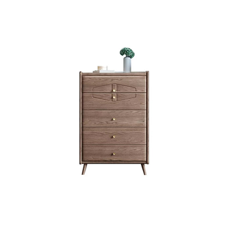 Mid Century Modern Brown Accent Chest 25.4" W Wood Chest with Drawers