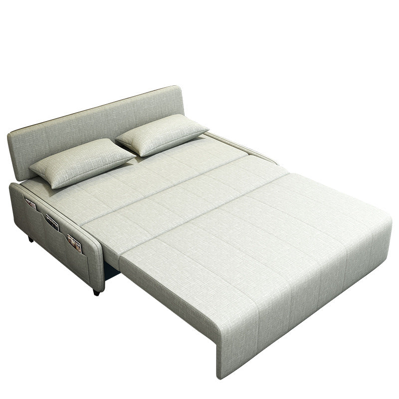 Linen Sleeper Sofa 39.37" Wide Blue Foldable Armless Sofa Bed