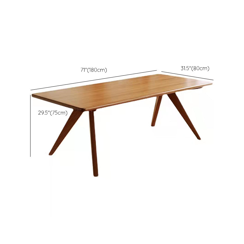 Rectangle Double Base Dining Table Medieval Modern Style Wood Table for Kitchen