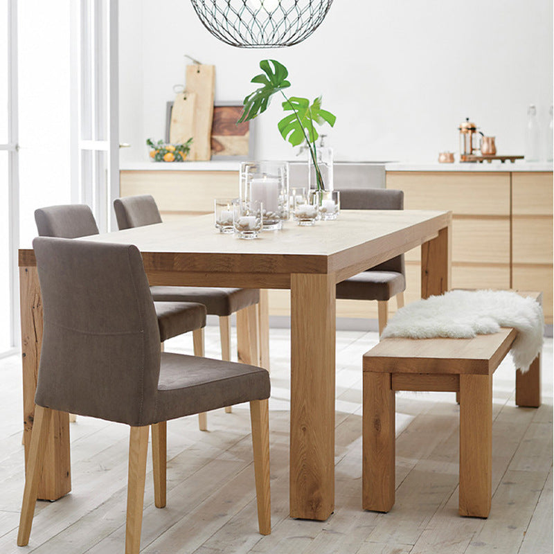 Rectangle 4 Legs Dining Table Medieval Modern Style Wood Table for Kitchen