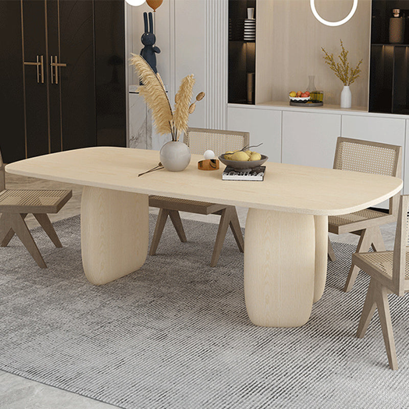 3 Legs Dining Table Modern Style Pine Wood Table for Kitchen