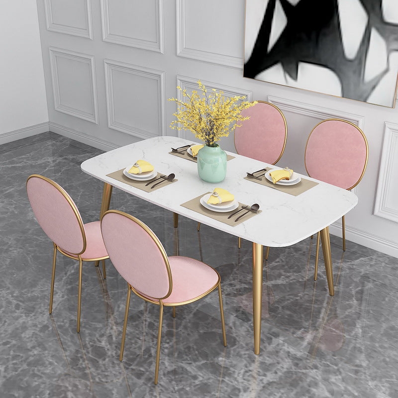 Modern Faux Marble Dining Table Metal Dining Table for Home Use