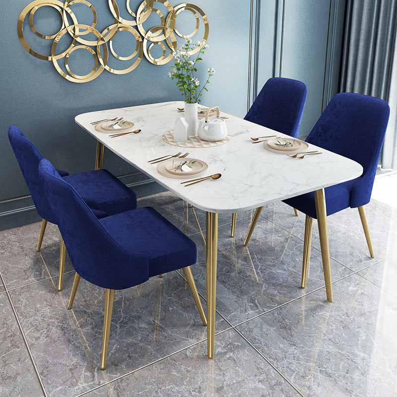 Modern Faux Marble Dining Table Metal Dining Table for Home Use