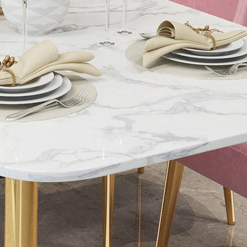 Modern Faux Marble Dining Table Metal Dining Table for Home Use