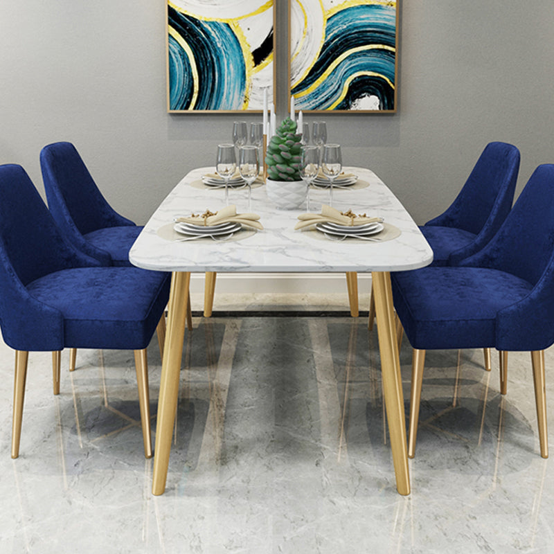 Modern Faux Marble Dining Table Metal Dining Table for Home Use