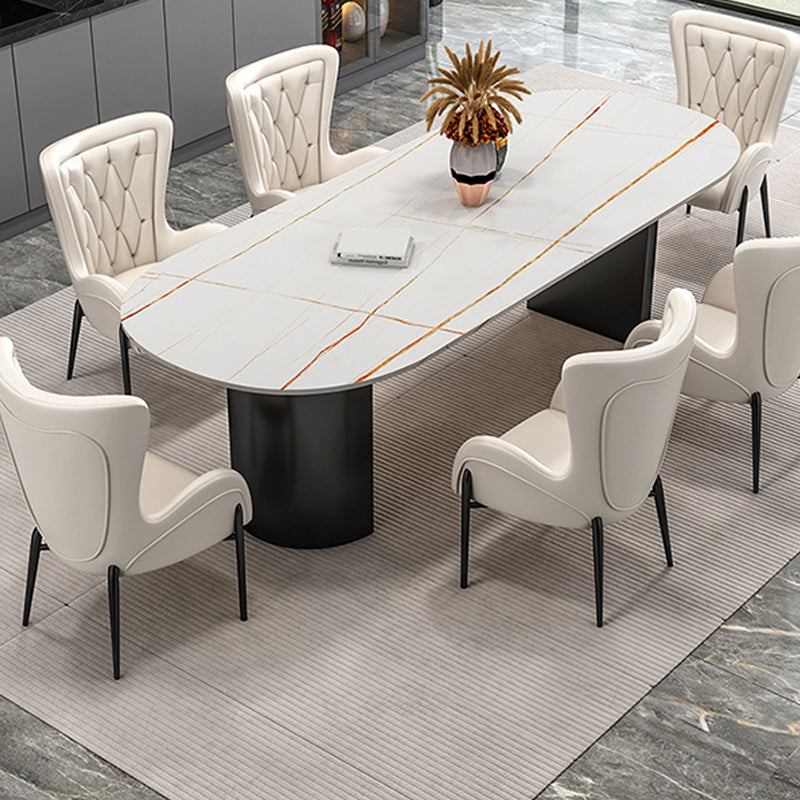 Modern Sintered Stone Dining Table Double Pedestal Table for Home Use