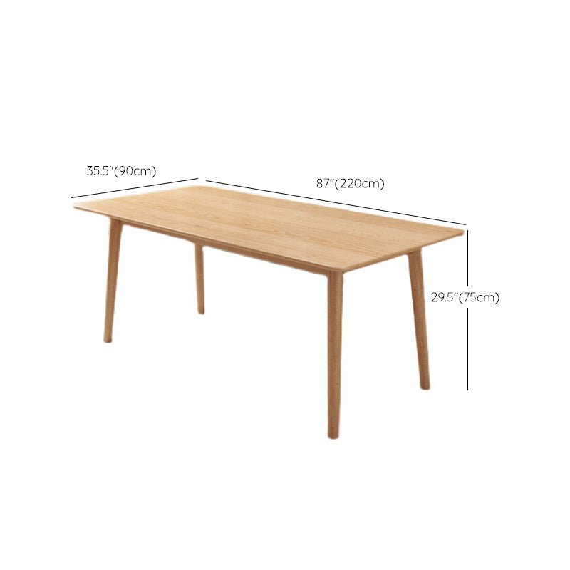 Glam Style Wooden Dining Table Rectangle Table with Wood Legs for Kitchen