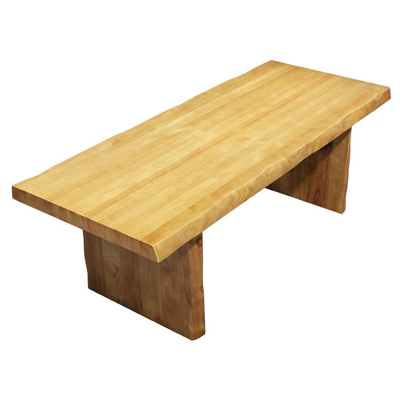 Glam Wooden Dining Table Rectangle Table with Wood Legs for Kitchen