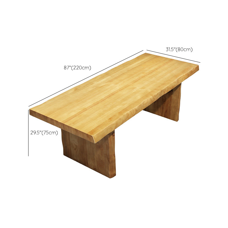 Glam Wooden Dining Table Rectangle Table with Wood Legs for Kitchen