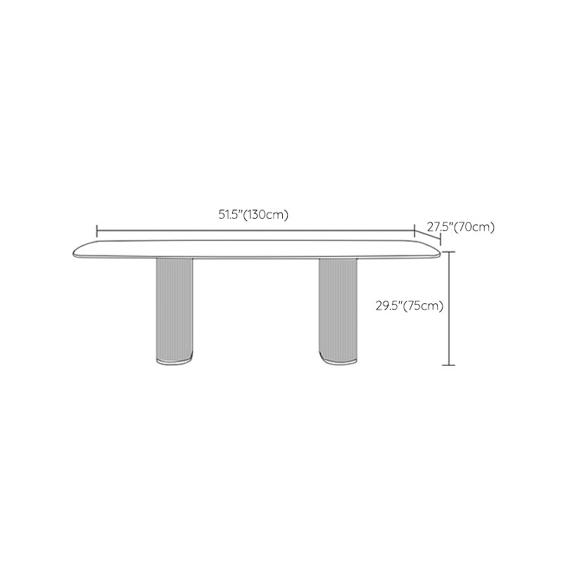 Modern Sintered Stone Table Dining Rectangle Table with Metal Legs for Kitchen
