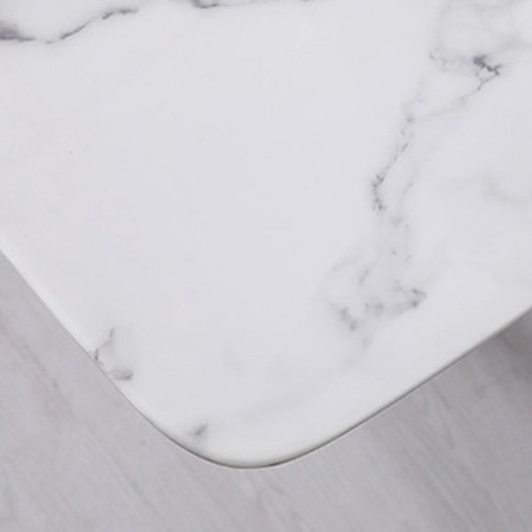 Industrial Sintered Stone Table Dining Rectangle Table with Metal Legs for Kitchen