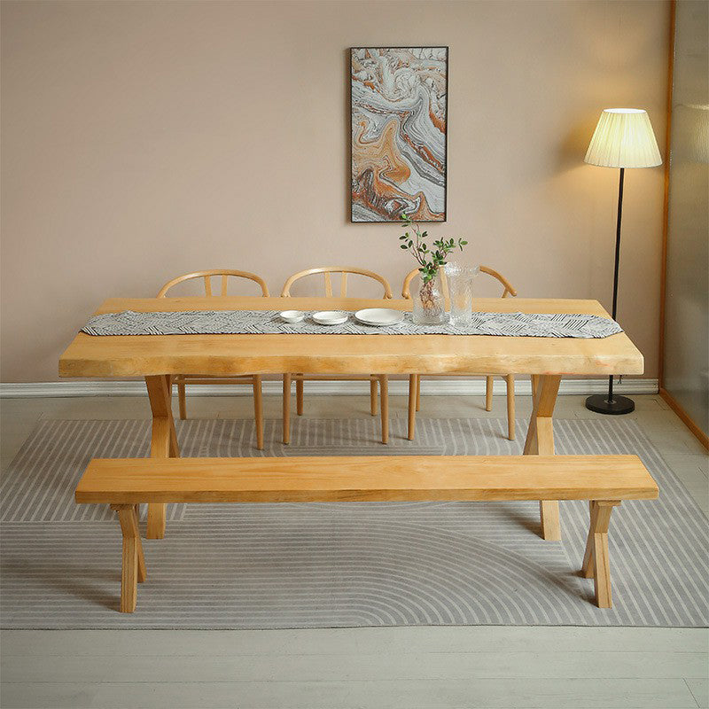 Contemporary Solid Wood Dining Table Double Pedestal Dining Table