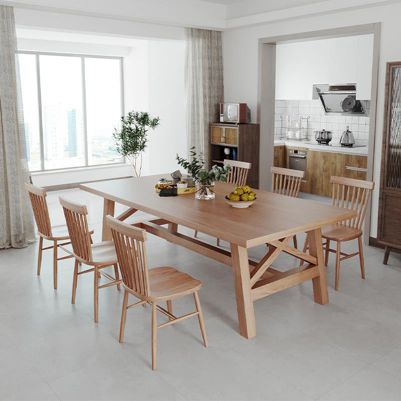 Modern Solid Wood Dining Table Trestle Base Dining Table for Dining Room