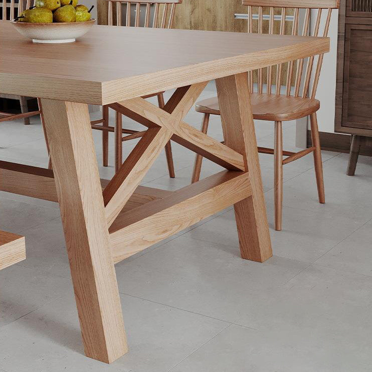 Modern Solid Wood Dining Table Trestle Base Dining Table for Dining Room