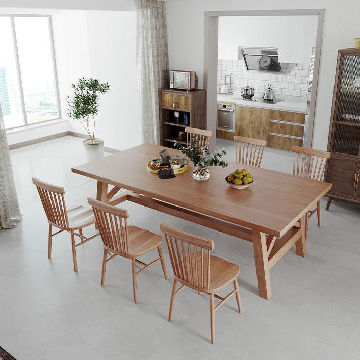 Modern Solid Wood Dining Table Trestle Base Dining Table for Dining Room