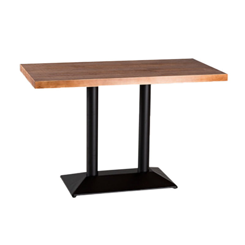 Black Base Dining Table Industrial Wood Table for Dining Room Kitchen