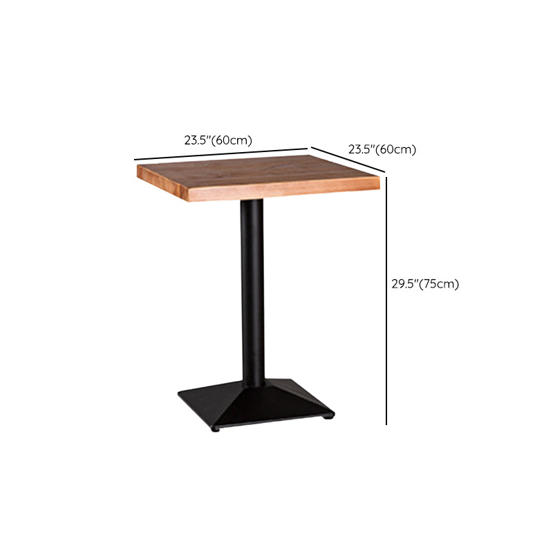 Black Base Dining Table Industrial Wood Table for Dining Room Kitchen