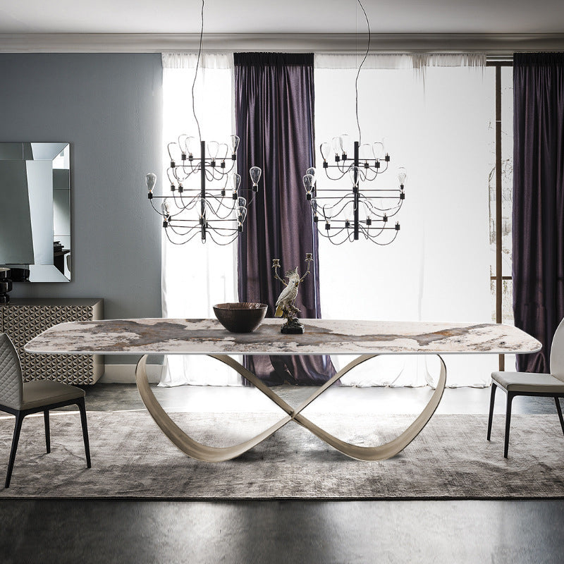 Glam Dining Sintered Stone Table Rectangle Table for Home Use