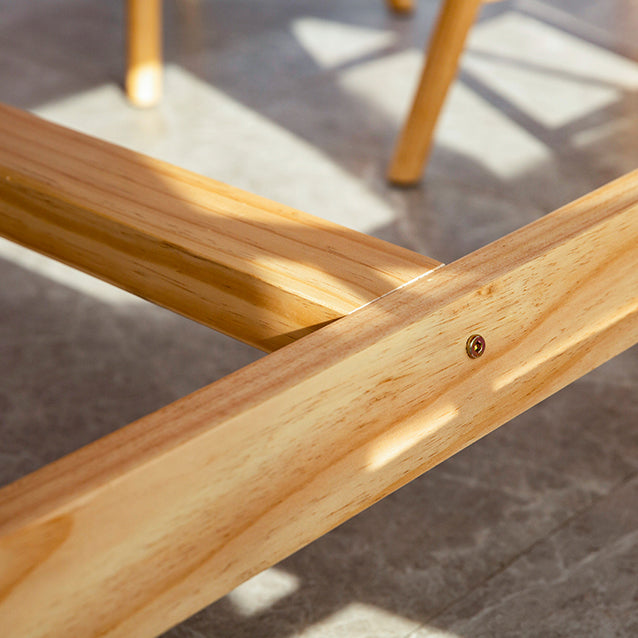 Rectangle Trestle Base Dining Table Modern Pine Wood Table for Kitchen
